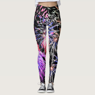 Fireworks Display, Patriotic, Holiday Leggings