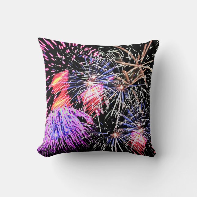 Fireworks Display Throw Pillow (Front)