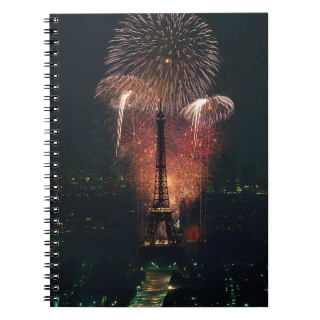 Fireworks, Eiffel Tower, Paris, France Notebook (Front)