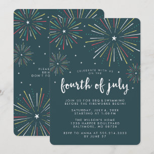 Fireworks élégant 4 juillet Invitations du parti