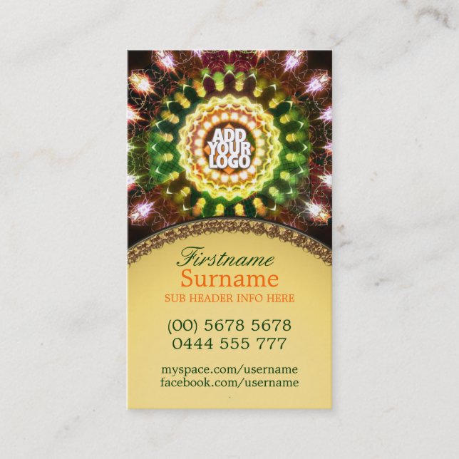 Fireworks Energy Mandala New Age Carte de visite (Devant)