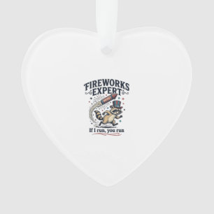 Fireworks Expert Raccoon Vintage Fourth of July Sh Ornament