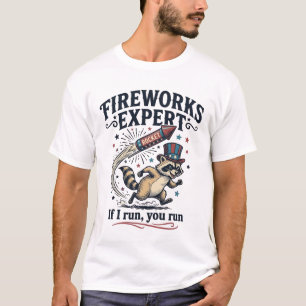 Fireworks Expert Raccoon Vintage Fourth of July Sh T-Shirt