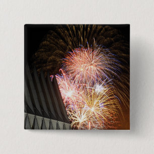 Fireworks explode 2 inch square button