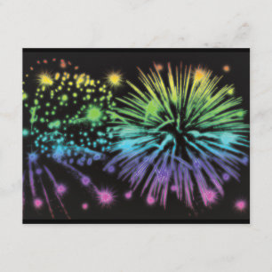 Fireworks exploding festive personalized invitation