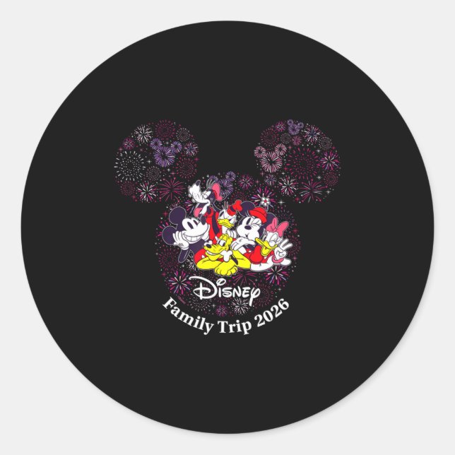 Fireworks Family Trip 2026 Valentines Day Vacatio  Classic Round Sticker (Front)