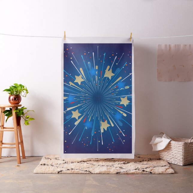 Fireworks Festive Holiday Decoration Fabric (In Situ)