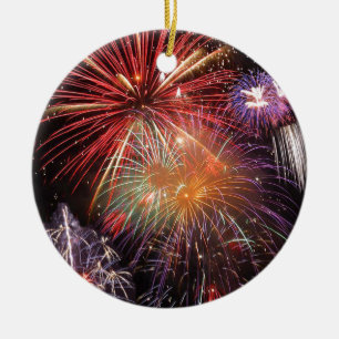 Fireworks Finale Ceramic Ornament