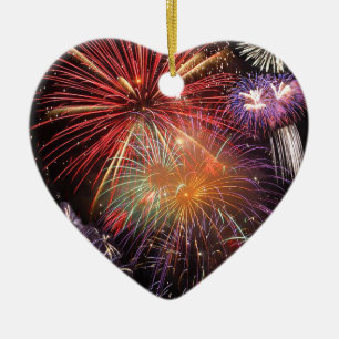 Fireworks Finale Ceramic Ornament