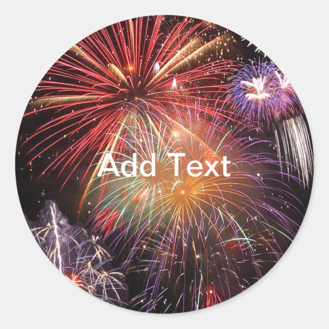 Fireworks Finale Classic Round Sticker (Front)