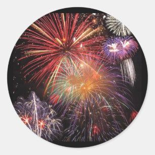 Fireworks Finale Classic Round Sticker