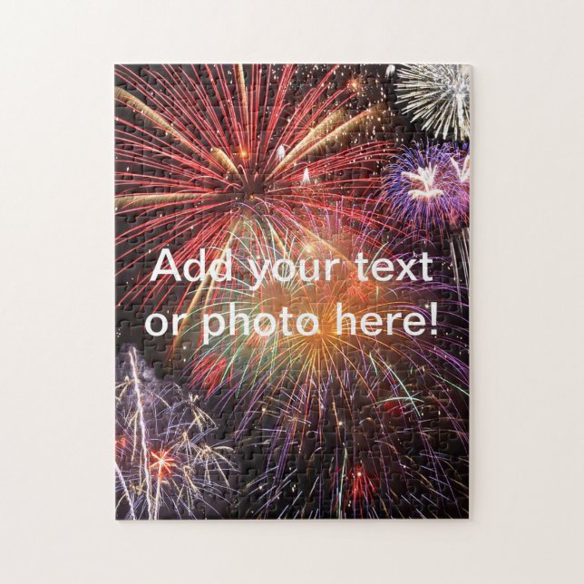 Fireworks Finale Custom Photo or Text Jigsaw Puzzle (Vertical)