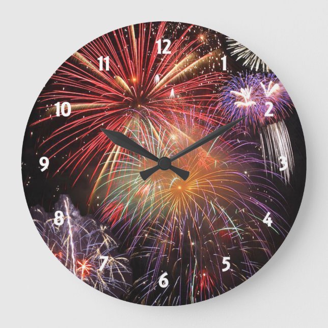 Fireworks Finale Large Clock (Front)