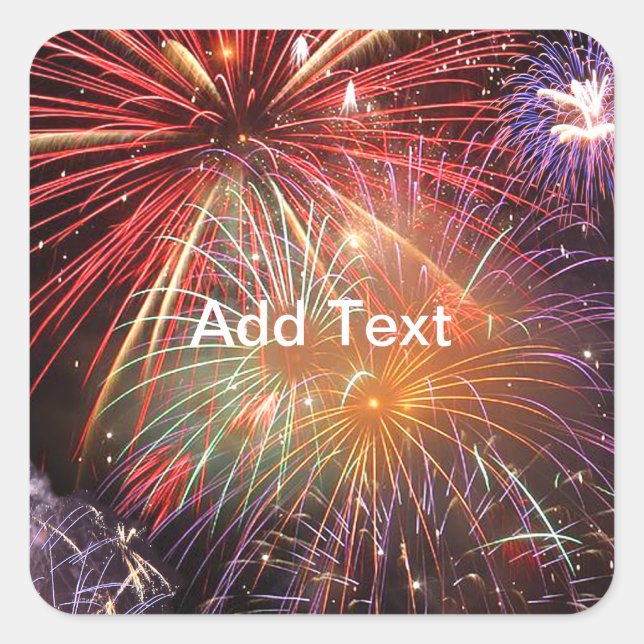 Fireworks Finale Square Sticker (Front)