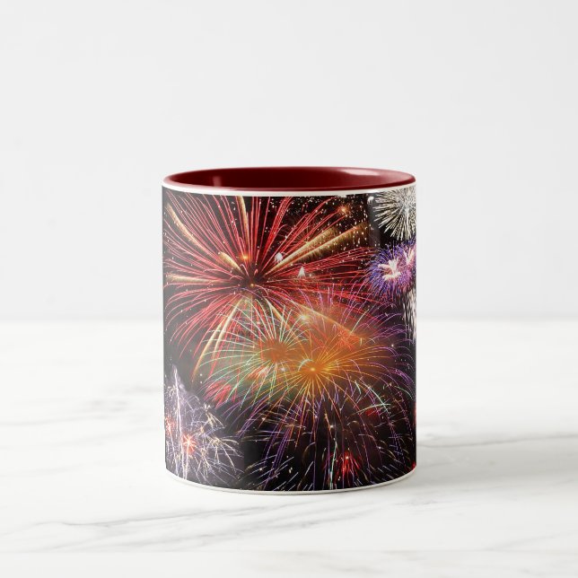 Fireworks Finale Two-Tone Coffee Mug (Center)