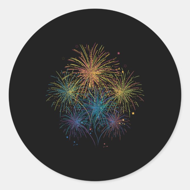 Fireworks Firecracker Pyrotechnician New Year Gift Classic Round Sticker (Front)