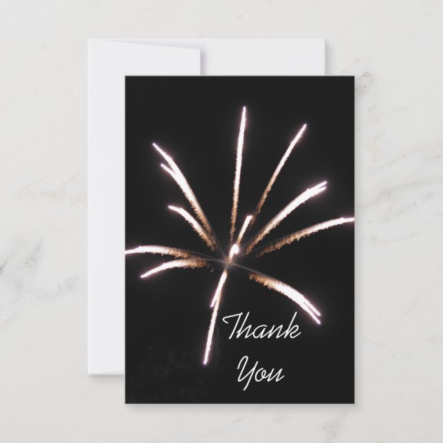 Fireworks Flat Thank You Note Card (Front)