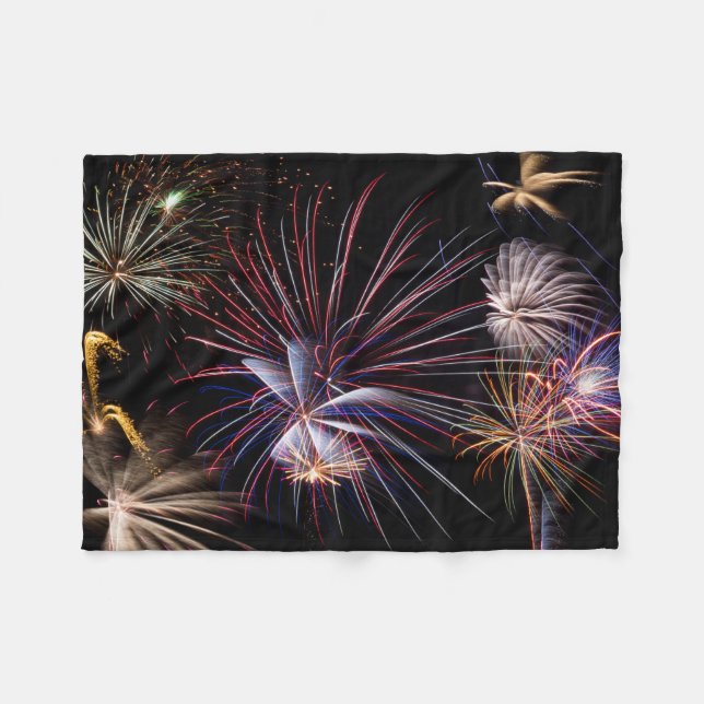 Fireworks Fleece Blanket (Front (Horizontal))