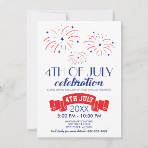 FIREWORKS FOURTH OF JULY CELEBRATION INVITATION