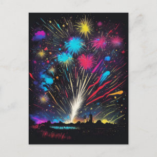 Fireworks Fourth of July Independence Day Invite Postcard