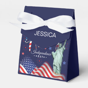 Fireworks Fourth Of July With The Statue Of Libert Favor Box