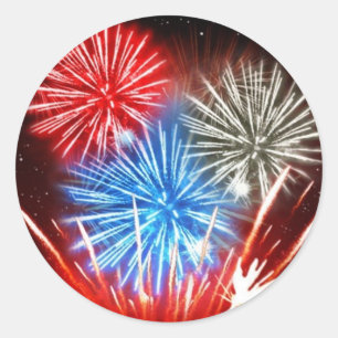 Fireworks freedom isn't free classic round sticker