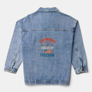 Fireworks Fuelled by Freedom-Women's 4th of July Denim Jacket