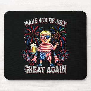 Fireworks Funny Trump Patriotic American Happy 4th Mouse Pad