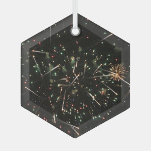 Fireworks Glass Ornament
