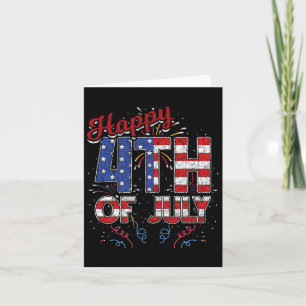 Fireworks Happy 4th Of July Us Flag American 4th O Card