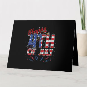 Fireworks Happy 4th of July US Flag American 4th o Card