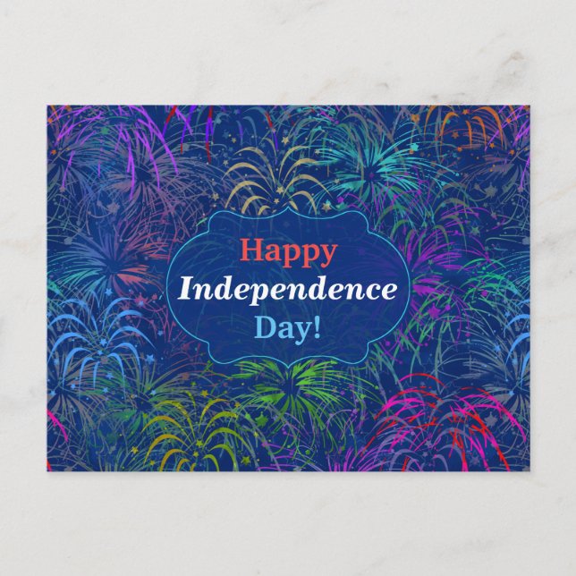 Fireworks Happy Independence Day 4th of July Postcard (Front)