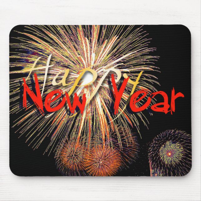 Fireworks Happy New Year 2019 Mousepad (Front)