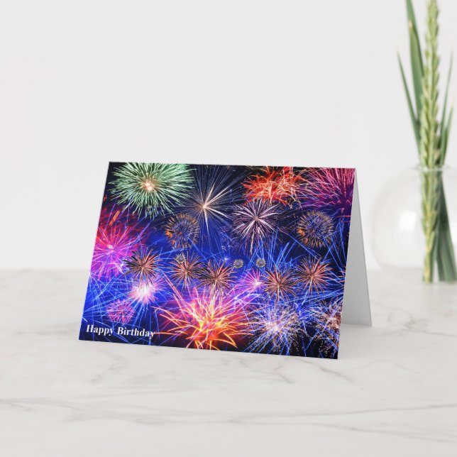 Fireworks image for Birthday greeting card (Front)