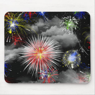 Fireworks In Clouds Mouse Pad