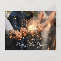 fireworks in hand postcard