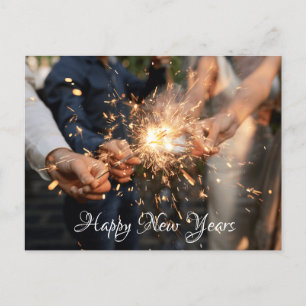 fireworks in hand postcard