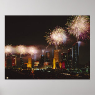 Fireworks in Houston Texas Poster