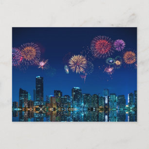 Fireworks in Miami - Postcard