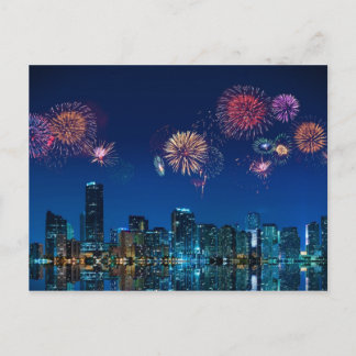 Fireworks in Miami - Postcard