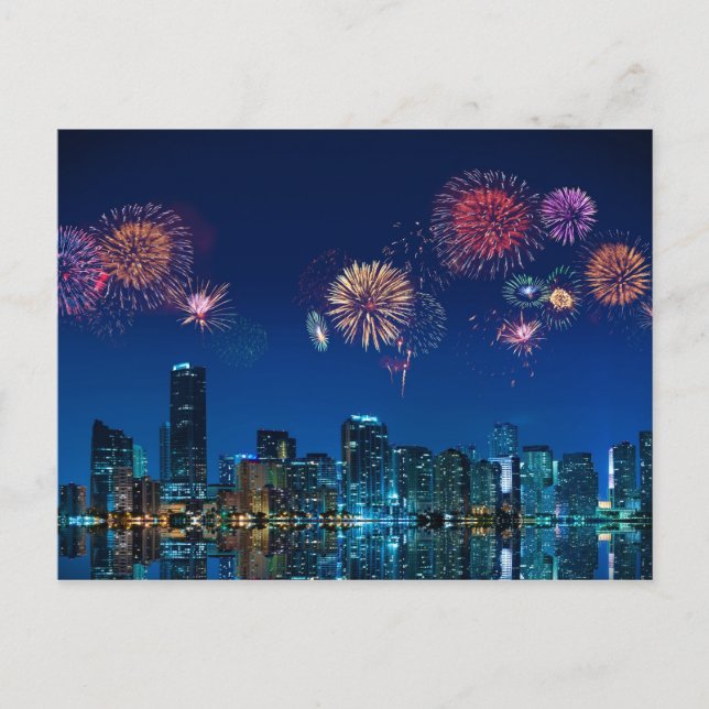 Fireworks in Miami - Postcard (Front)