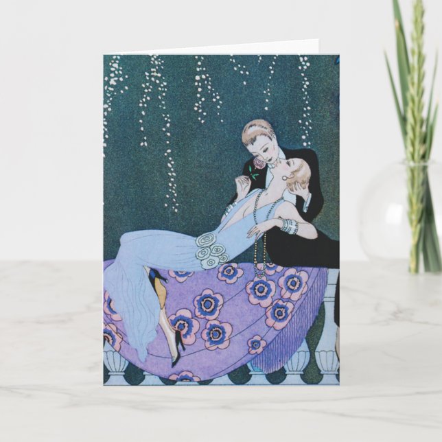 Fireworks in Paris Art Deco Greeting Card (Front)