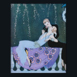 Fireworks in Paris Art Deco Poster<br><div class="desc">Fireworks in Paris Art Deco poster. An art deco illustration by Georges Barbier. Fireworks in Paris features a romantic scene depicting a woman in a blue dress leaning lovingly into the arms of a young man in a tuxedo. The woman lifts a rose to his cheek as fireworks bloom above...</div>