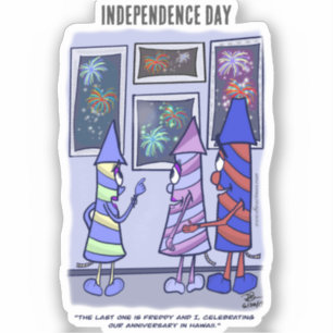 Fireworks Independence Day Custom-Cut Stickers