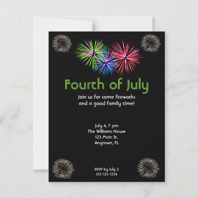 Fireworks Invitation (Front)