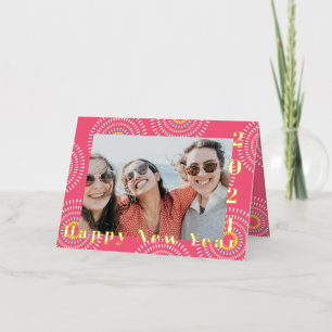 Fireworks Japanese Cherry Foil Holiday Card