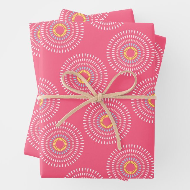 Fireworks Japanese Cherry Wrapping Paper Sheet (In situ)
