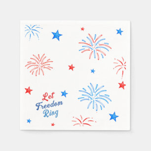 Fireworks July 4th Independence Day Patriotic Napkin