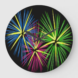 FIREWORKS LARGE CLOCK