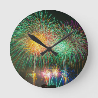 Fireworks Light Japan Festival Round Clock